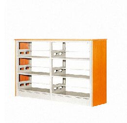 XW-SJ001  鋼木復柱雙面書架(2組)